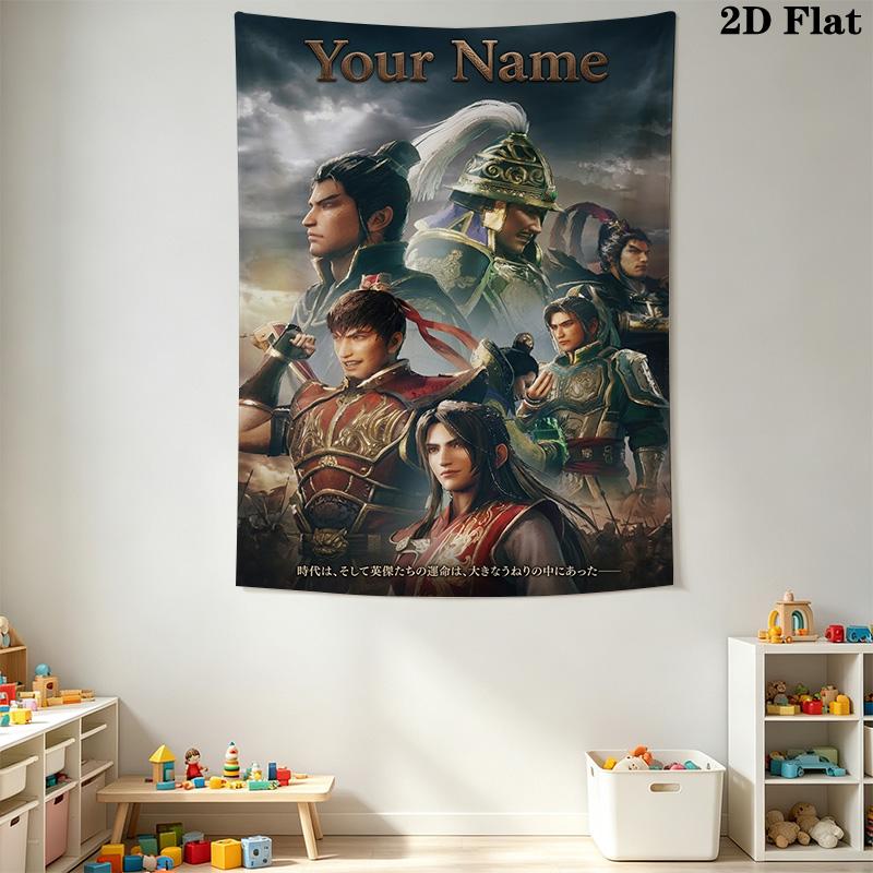 Name Custom Dynasty Warriors Wall Tapestry Aesthetic Wall Hanging Printed Fabric Blanket Decorative Tapestries for Bedroom Living Room Home Decor