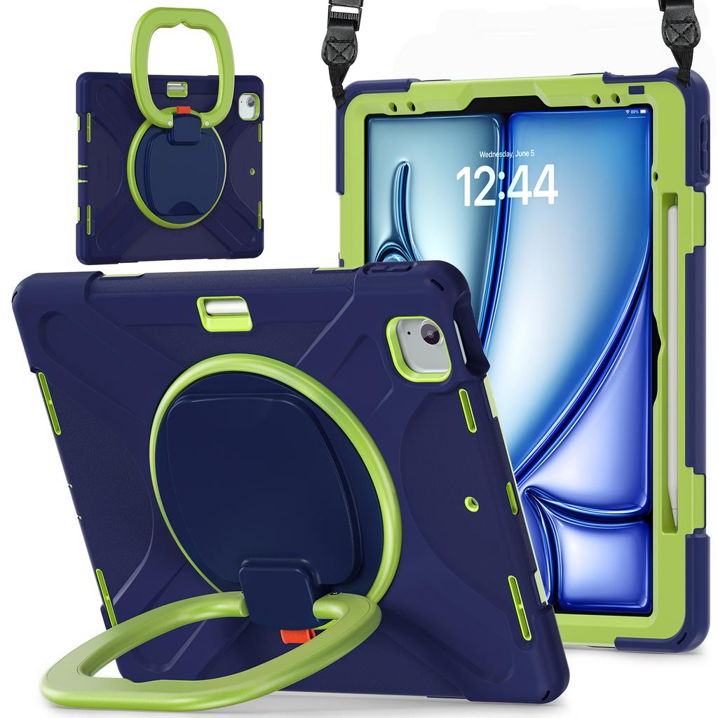 For iPad Air 13 (2025)/(2024)/Pro 12.9 (2022)/(2021)/(2020)/(2018) Case Tablet Cover with Shoulder Strap