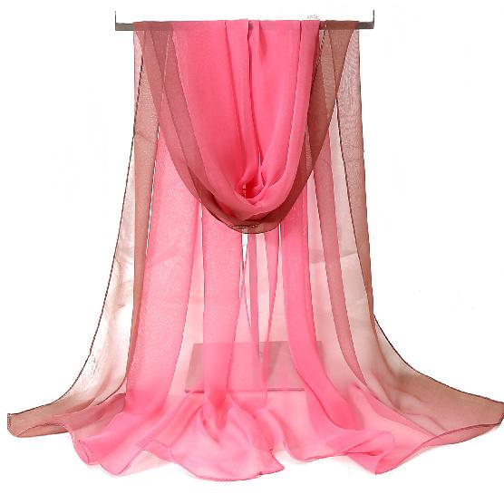 Женский шелковый шарф градиентного цвета в стиле арт-стиль, длинный, весенне-осенний, тонкий, шаль, танцевальный шелковый шарф, шарф для этикета