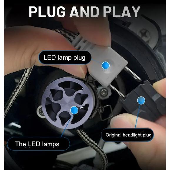 2PC 6000000LM 5500W H7 Led 360 H1 HB3 HB4 9012 HIR2 Led H11 H8 9006 9005 H27 880 881 Car Headlight Bulb Auto Fog Lamp 3D Chips