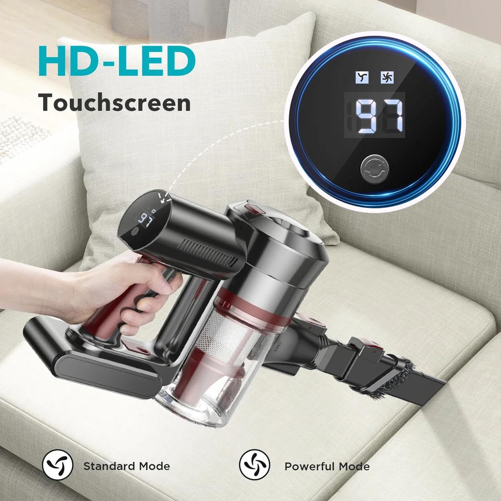 Беспроводной пылесос SZRSTH, 38000Па/450Вт 50мин 2500мАч для дома, шерсти домашних животных, ковров, деревянных полов