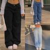 2024 Low-rise Jeans Fashion Retro Straight Pants Loose Street Denim Trousers