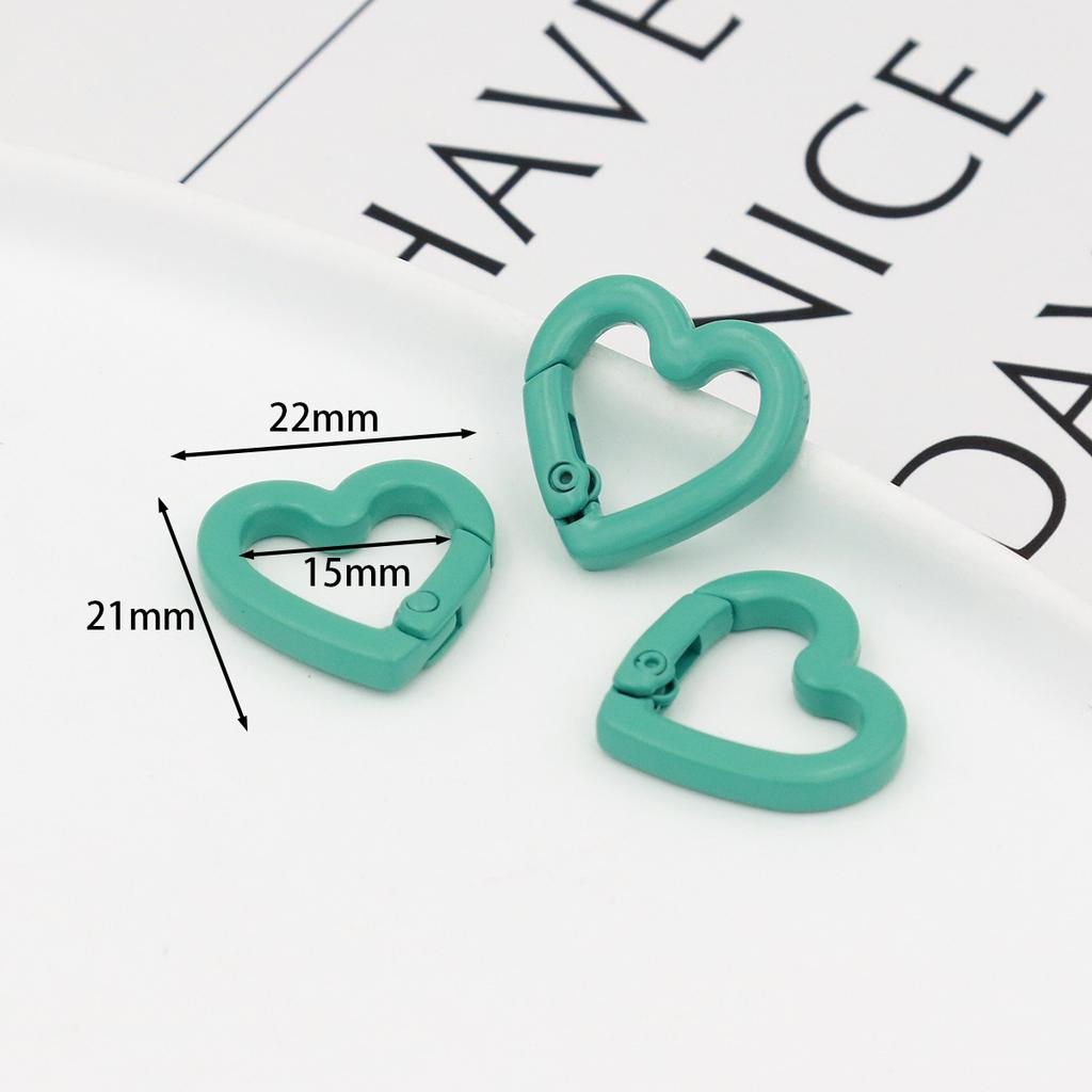 1pcs Metal Heart Spring Clasp Openable Love Shaped Carabiner DIY Backpack Bags Accessories