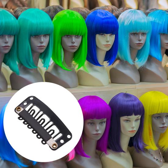 50 шт./компл. 6-зубчатый нескользящий невидимый парик для наращивания искусственных волос с фиксацией защелкивающимся зажимом