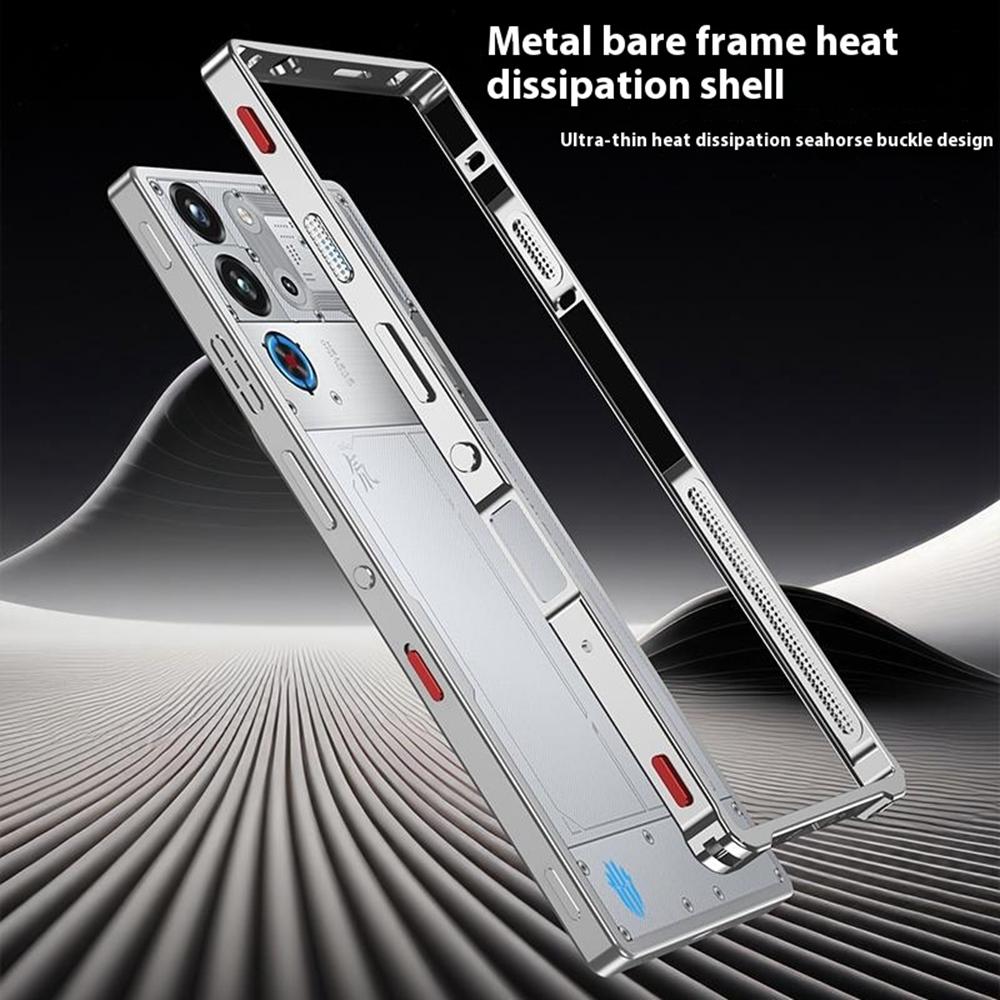 Bumper Cases For ZTE nubia Red Magic 9S Pro+ 5G/9S Pro 5G/9 Pro+ 5G/9 Pro 5G Metal Frame Heat Dissipation Cover with Lens Protector