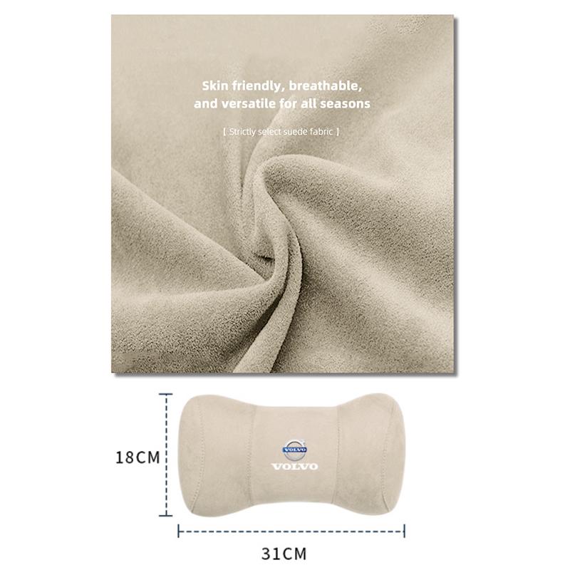 Volvo Car Seat Head Support Suede Memory Cotton Neck Pillow Interior Accessories For XC60 V90 V60 V40 XC90 S90 S60 C30 V70 XC40