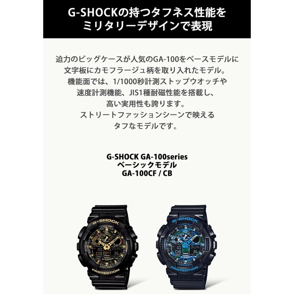 CaSio Men S G Shock Ga 100cb 1ajf Black Black Blue  camouflaGe 