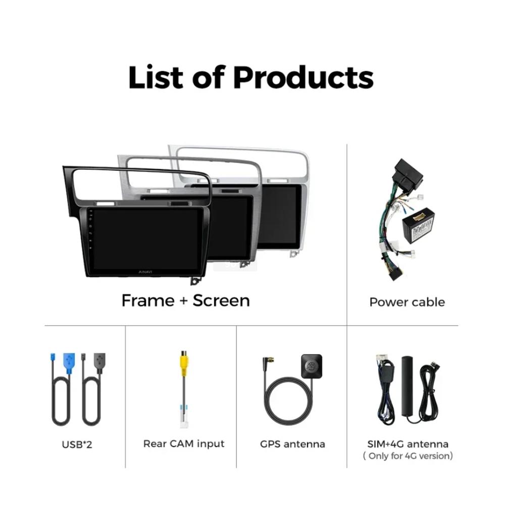 Для Volkswagen VW Golf 7 MK7 GTI 2011 - 2021 Автомобильное радио CarPlay экран HD Мультимедиа Android 14 GPS Стерео Новый Видеоплеер