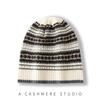 Женская шапка-бини из 100% чистого кашемира, вязаная узором Fair Isle, зимняя теплая мягкая шапка-слоуч, аксессуар для холодной погоды