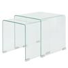  Set of 2 Nesting Tables, Tempered Glass