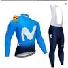 Fleece Cycling Jersey Set Long Sleeve Mens Breathable Quick-Dry Bike Riding Apparel Fall