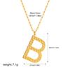 Vintage Golden Color Large Initial Necklace for Women Flat Hammered Texture Letter Pendant Necklaces Collar Zircon Girls Gift