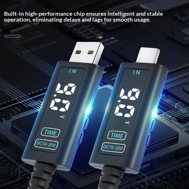 Кабель для быстрой зарядки DC 5V 12V 20V с регулируемым напряжением USB/Type-C на DC 5.5*2.5 мм, подходит для оптических модемов, роутеров и ноутбуков
