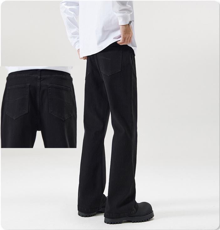 2024 Men's Slim Fit Scimitar Flared Bootcut Jeans - Spring/Autumn Elastic Long Pants