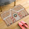 Christmas Floor Mat Cartoon House Shape Thickened Great Water Absorption Capacity Bathroom Rug Holiday Decoration Entry Carpet Indoor Outdoor Doormat