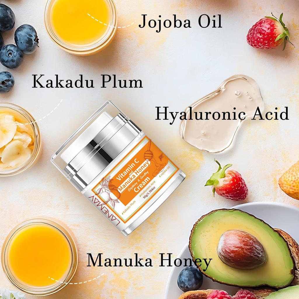 Крем с витамином С и медом манука — эффективно удерживает влагу и сохраняет кожу увлажненной — подходит для всех типов кожи
