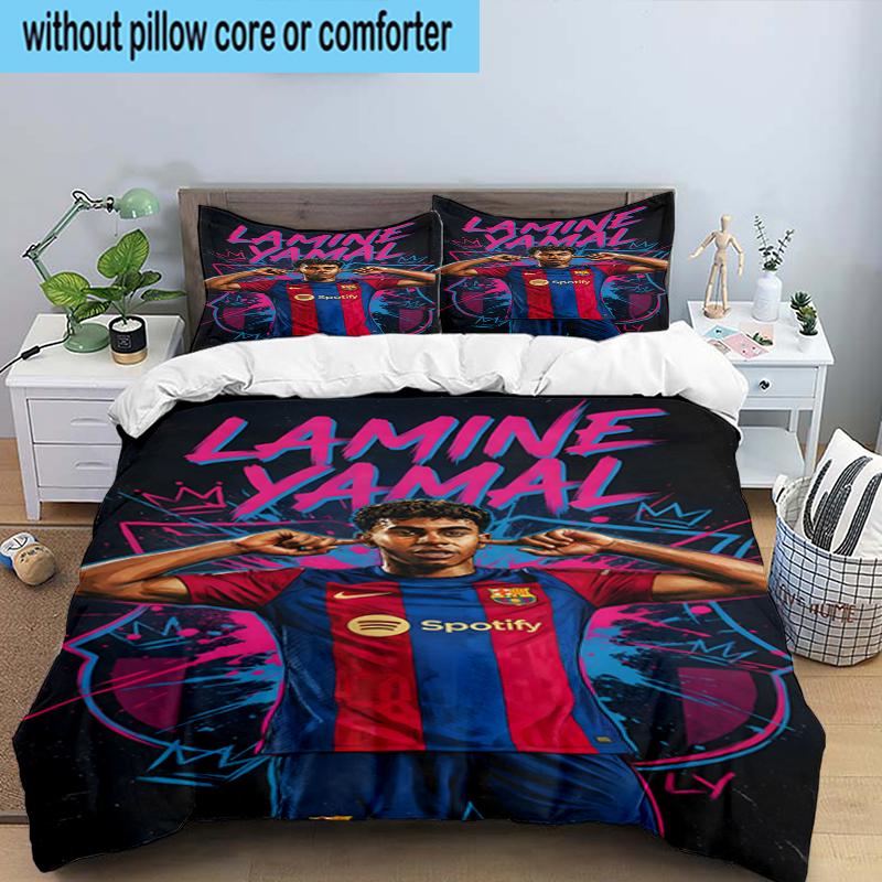 3PCS Lamine Yal Celebration Bedding Set,Including 1pc Duvet Cover And 2pcs Pillowcases Perfect for Bedroom, Dormitory, Fan Christmas gift