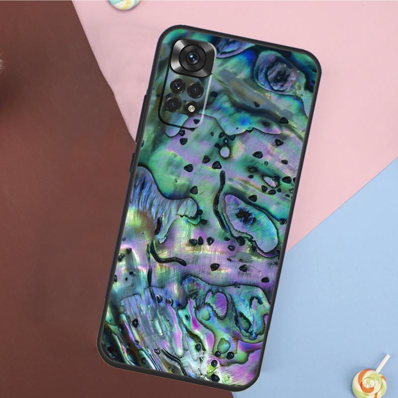 Чехол с текстурой раковины моллюска Абалон для Xiaomi Redmi Note 13 14 Pro 12 11 9 10 9S 10S 11S 12S Redmi 14C 10C 12C 13C