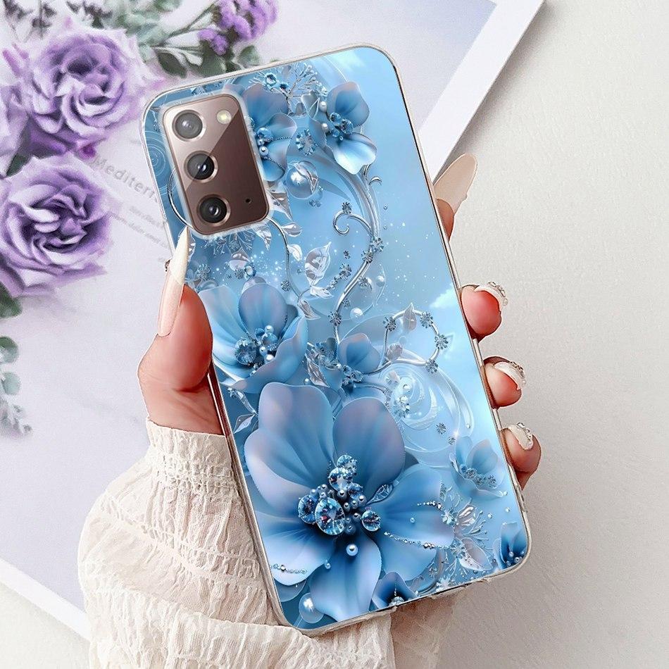 For Samsung Galaxy Note 20 Ultra Note20 Elegant Floral Butterfly Phone Case For Samsung Note 20 20Ultra Soft Silicone TPU Cases