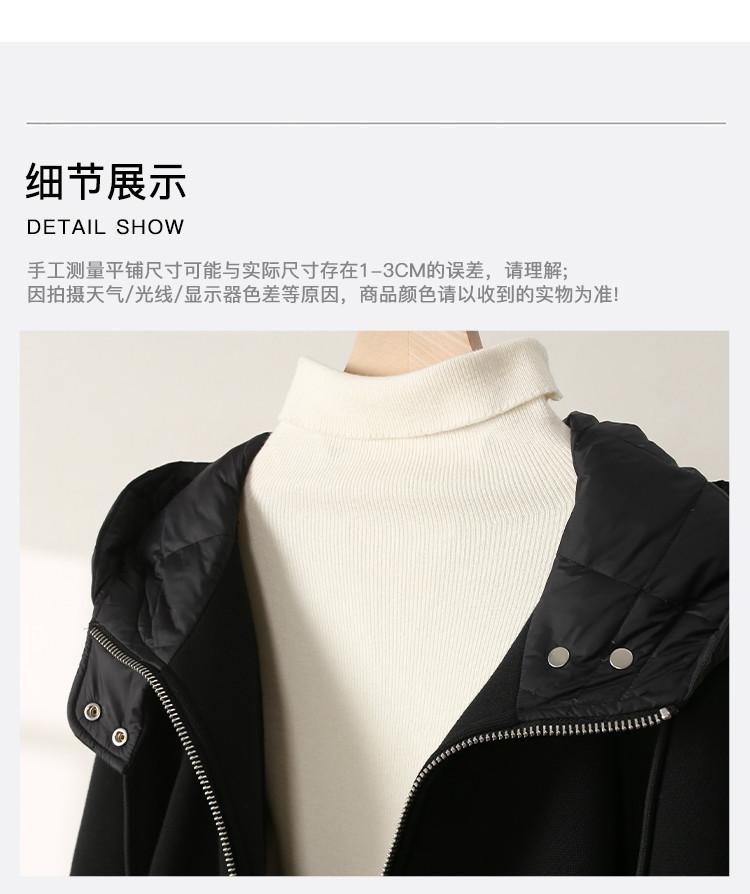 Hooded double zipper down jacket for women in winter 2025, fashionable, loose, versatile, casual, medium to long length with added fleece jacket