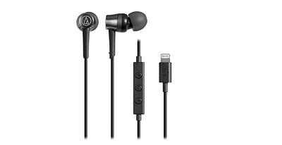 Черные наушники BK с Lightning Компактные Audio-Technica ATH-CKD3Li Микрофон, Кабель, 1,2 м Внутриканальные, Черный,