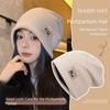 Korean Style Plush Beanies Hats Coldproof Letter Pullover Hats Solid Color Warm Cap Keep Warm
