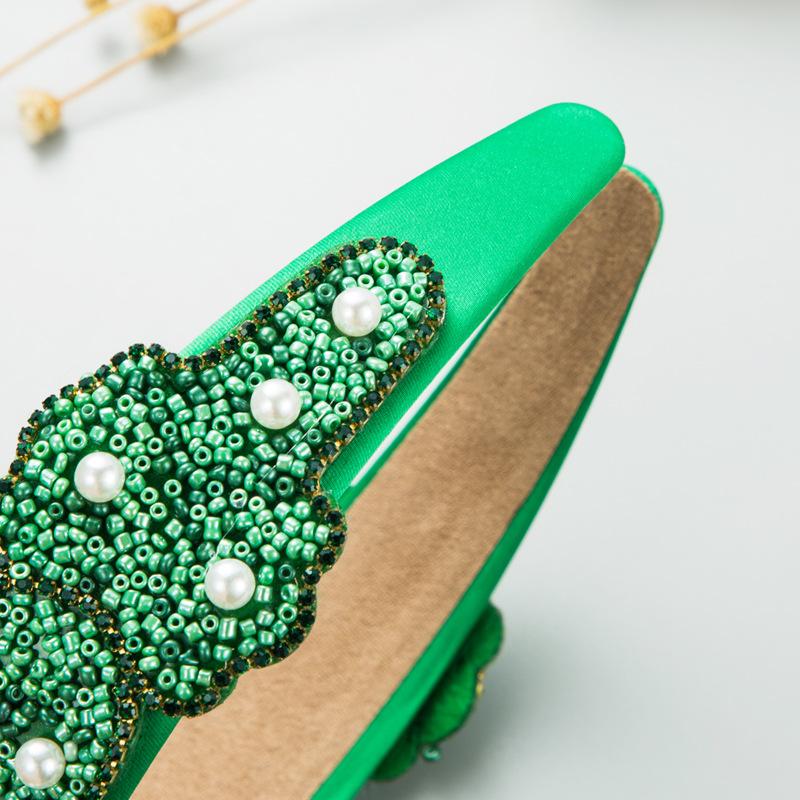 Женская повязка на голову с широким краем, жемчужным стеклом и кристаллами, байковая повязка на голову для шампуня, милый обруч для волос, красочный головной убор