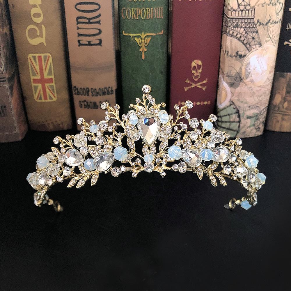 New Wedding Birthday Headband Headband Crown Baroque Rhinestone String Crystal Bridal Handmade Crown Accessories