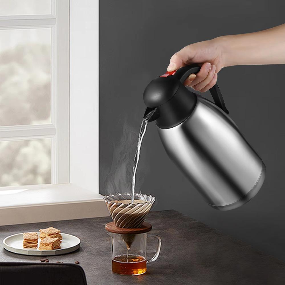 2L Thermal Coffee Jug Stainless Steel Insulated Kettle Durable Thermos Flask Living Room