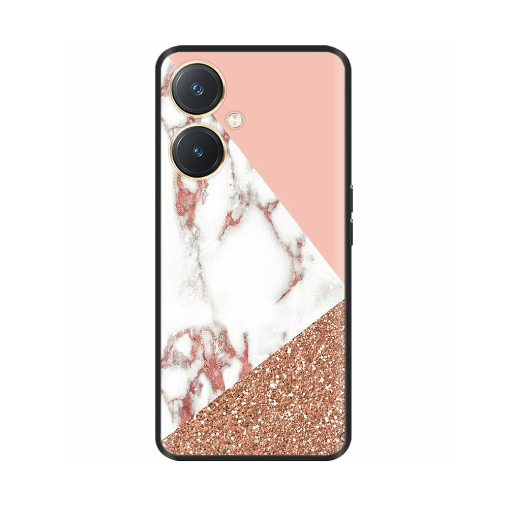Чехол для Vivo Y27 Y27s Модные Цветы Черный Мягкий Силиконовый Ударопрочный TPU Чехол для Телефона Funda для Vivo Y27 Y 27 Бампер V2249