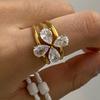 3 шт./Набор Элегантное Кольцо-Аксессуар с Резьбой 18K Золотого Цвета, Регулируемый Размер, Стильные Аксессуары на Пальцы для Модниц
