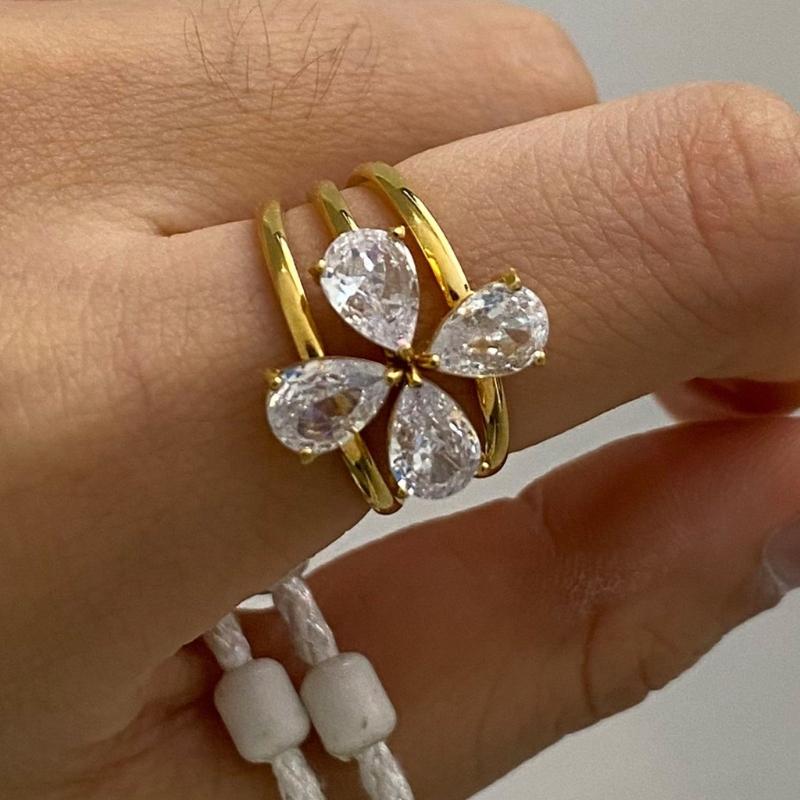 3 шт./Набор Элегантное Кольцо-Аксессуар с Резьбой 18K Золотого Цвета, Регулируемый Размер, Стильные Аксессуары на Пальцы для Модниц