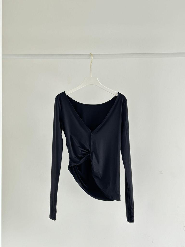 Women's Autumn V-Neck Long Sleeve Yoga Top - Nude Feeling, Ideal for Running, Fitness, and Pilates