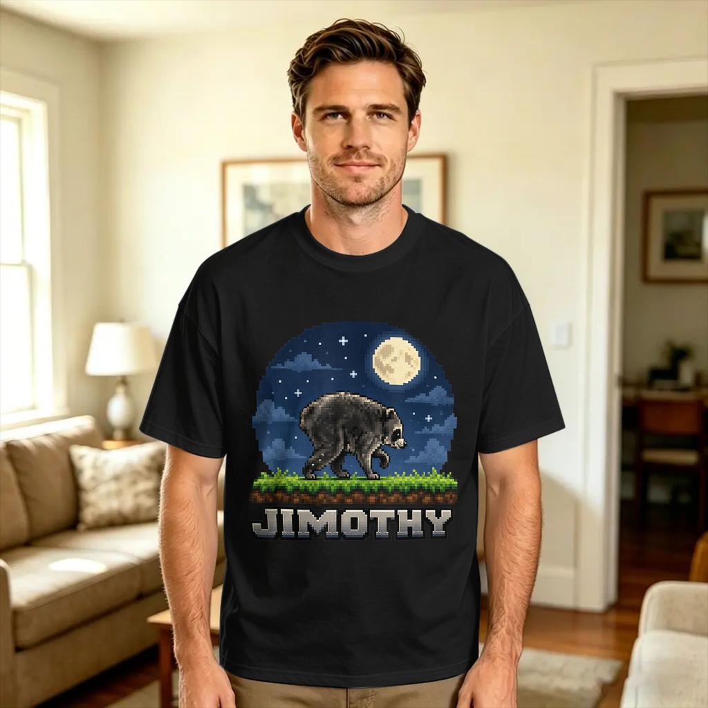 Unisex Unisex Tshirt I Love Jimothy Cute Trendy Racoon T Shirts Harajuku Summer Tees Vintage Cotton Clothing Gift Idea