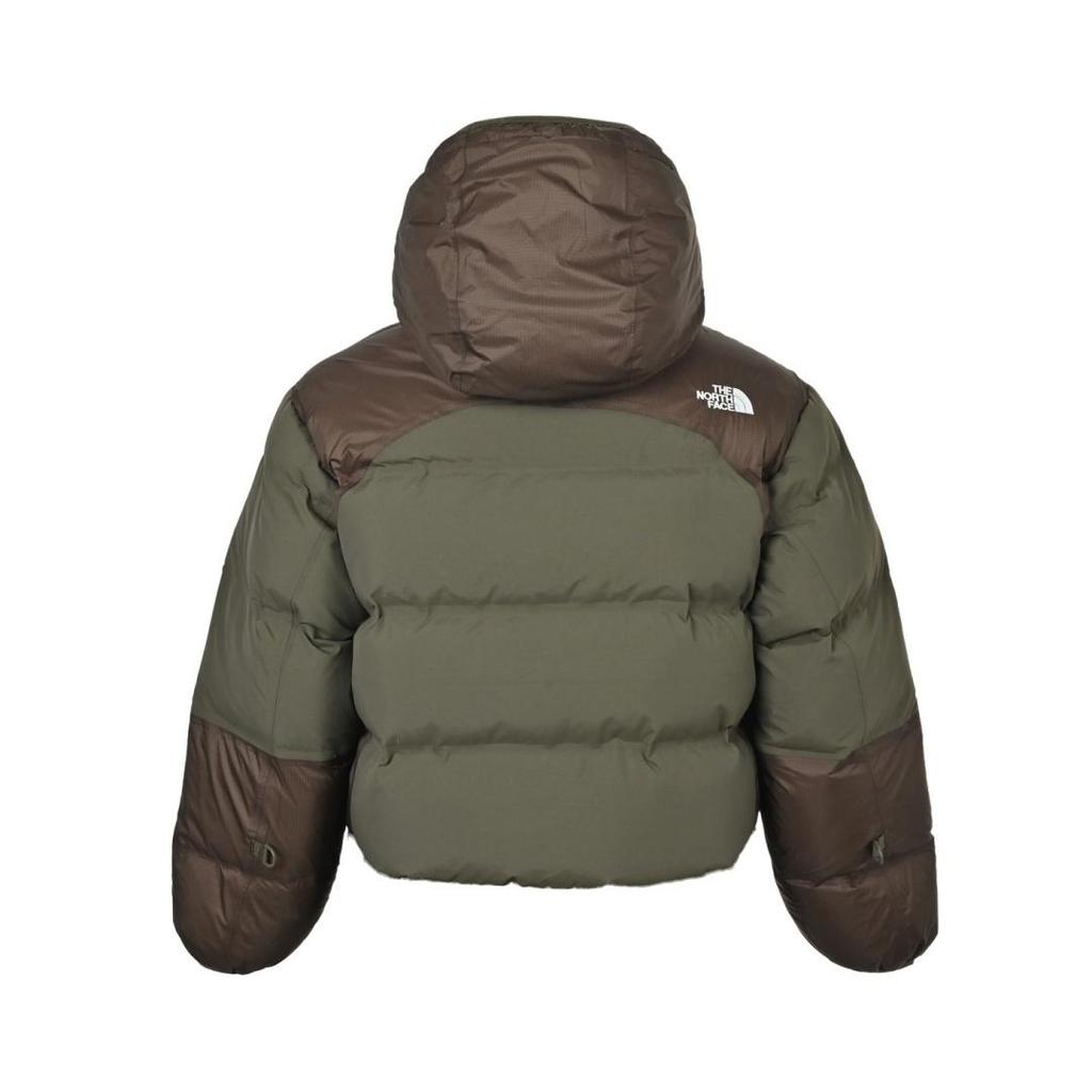 Теплая и ветрозащитная стеганая пуховая куртка The North Face для женщин, коричнево-зеленая