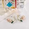 Wedding Party Jewelry Accessories Flower Ear Studs Tulip Earrings Pearl Ear Hook Women Pearl Studs