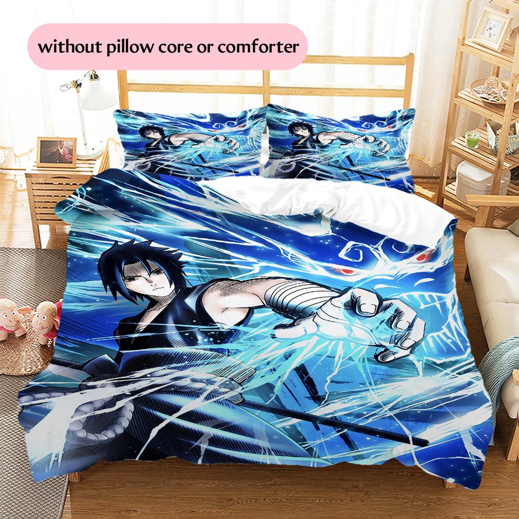 Uchiha Sasuke Anime Bedding Set, Classic Ninja Theme Bedroom Decoration, Collector Home Gift.chl