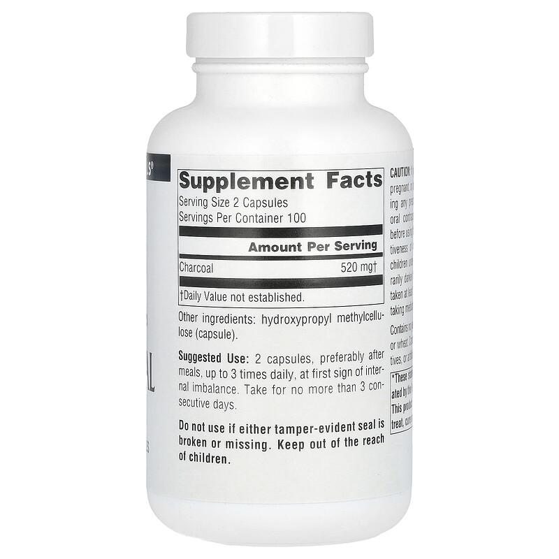 100% Pure Activated Charcoal, 260 mg , 200 Capsules