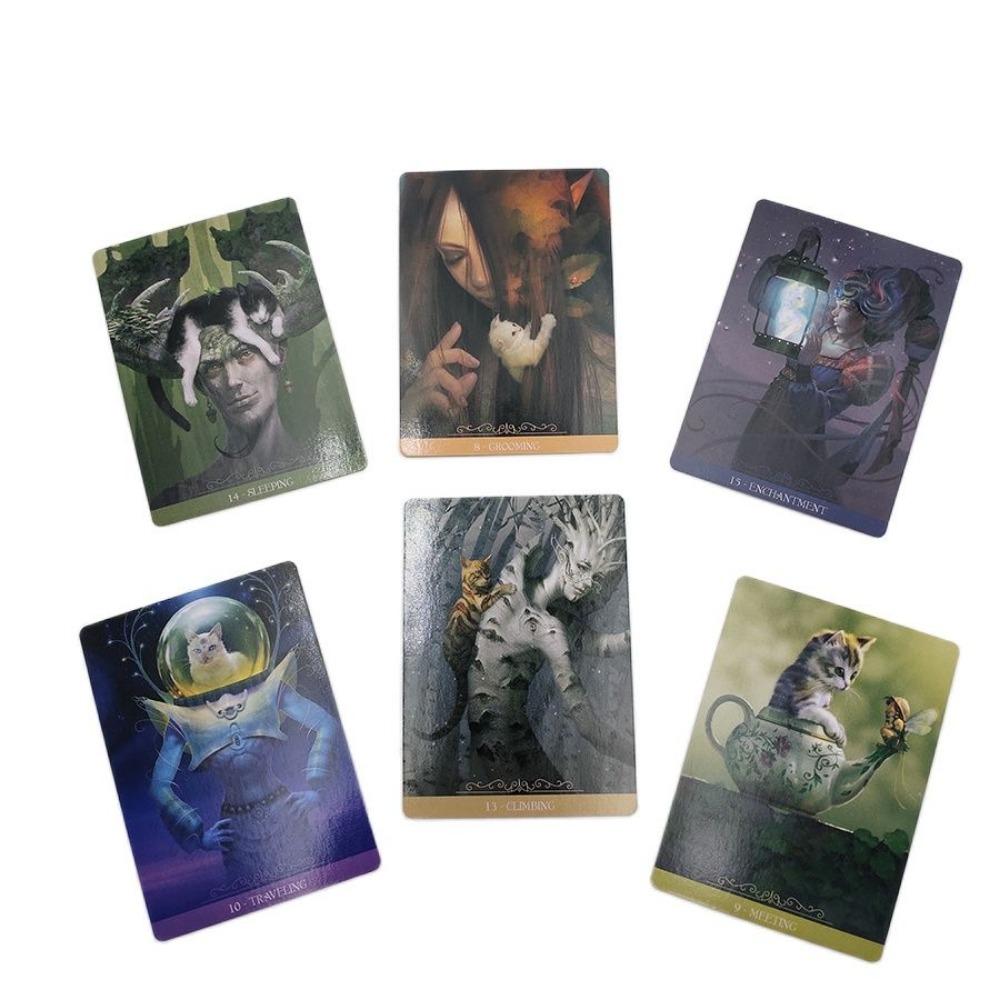 9.3*6.7cm Fantasy Cats Oracle Deck 24 Pcs Oracle Cards