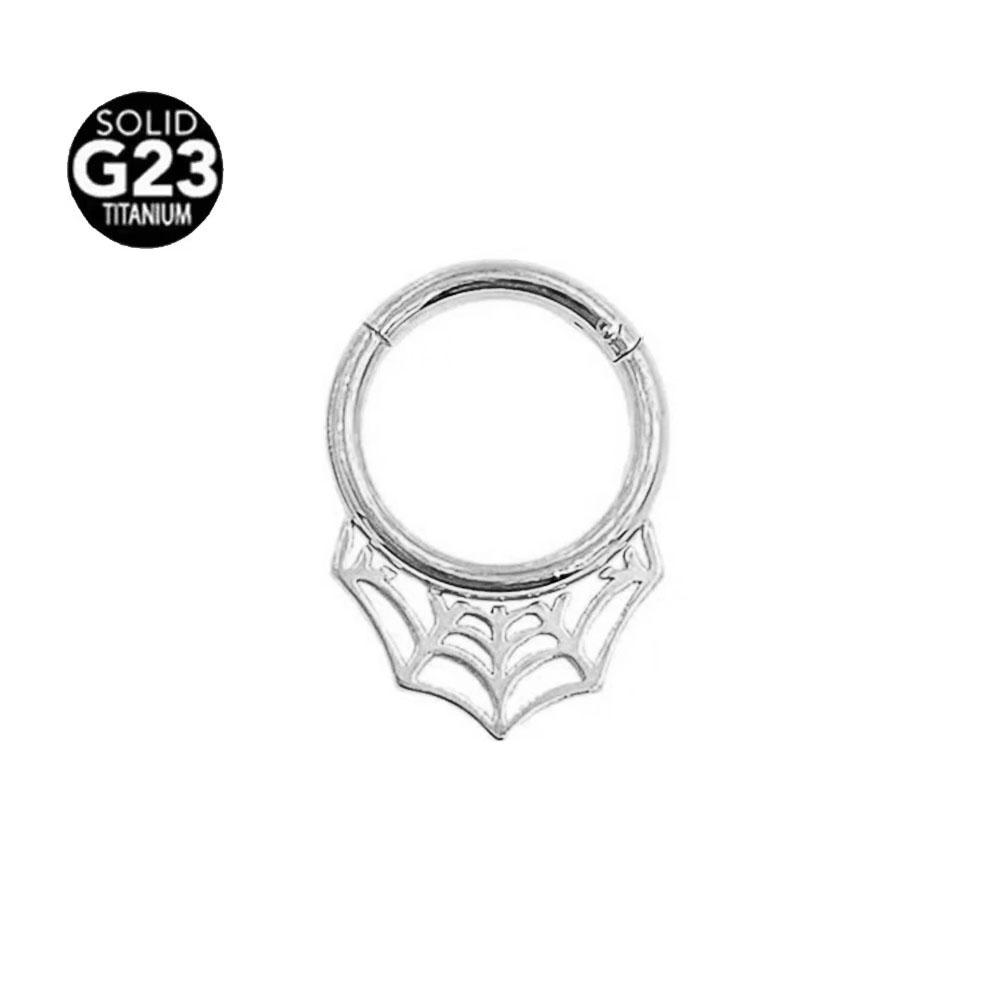 ASTM F136 G23 Титановый Сердце Луна Цветок Слеза Пирсинг Септума Цирконий Опал Кликер Сегментное Кольцо в Нос Daith Конч Серьга 16G