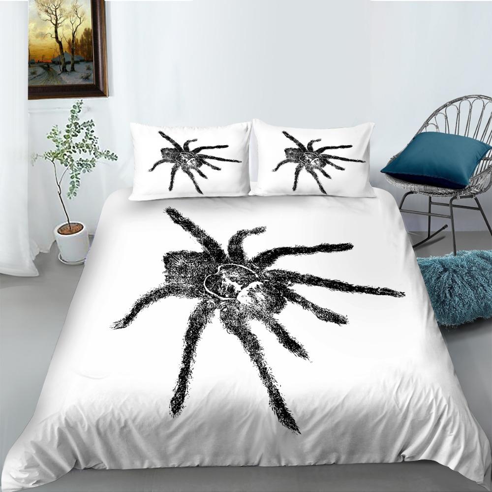 3D Spider Pattern Bedding Set Insect Printed Down Duvet Cover with Pillowcase Youth Single Double Bed Full Size Home Decoration