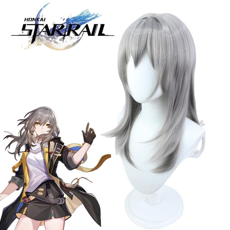Cosplay Wig Realistic Scalp Silver Grey Gradient 52cm Length
