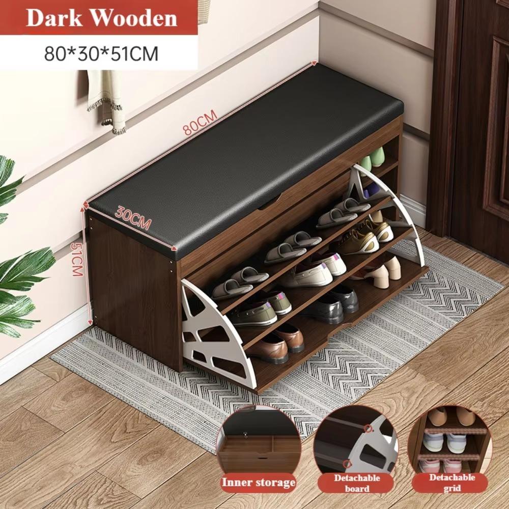Shoe Cabinet Stool Household Entrance Wooden Shoes Changing Benchs Cabinet Seat Stools Integrated Large Capacity Shoe Rack Bench