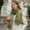 Wool Scarf Autumn and Winter Korean Style Cashmere Scarf Women's Winter New Style Women's Shawl Solid Color Scarf Versatile