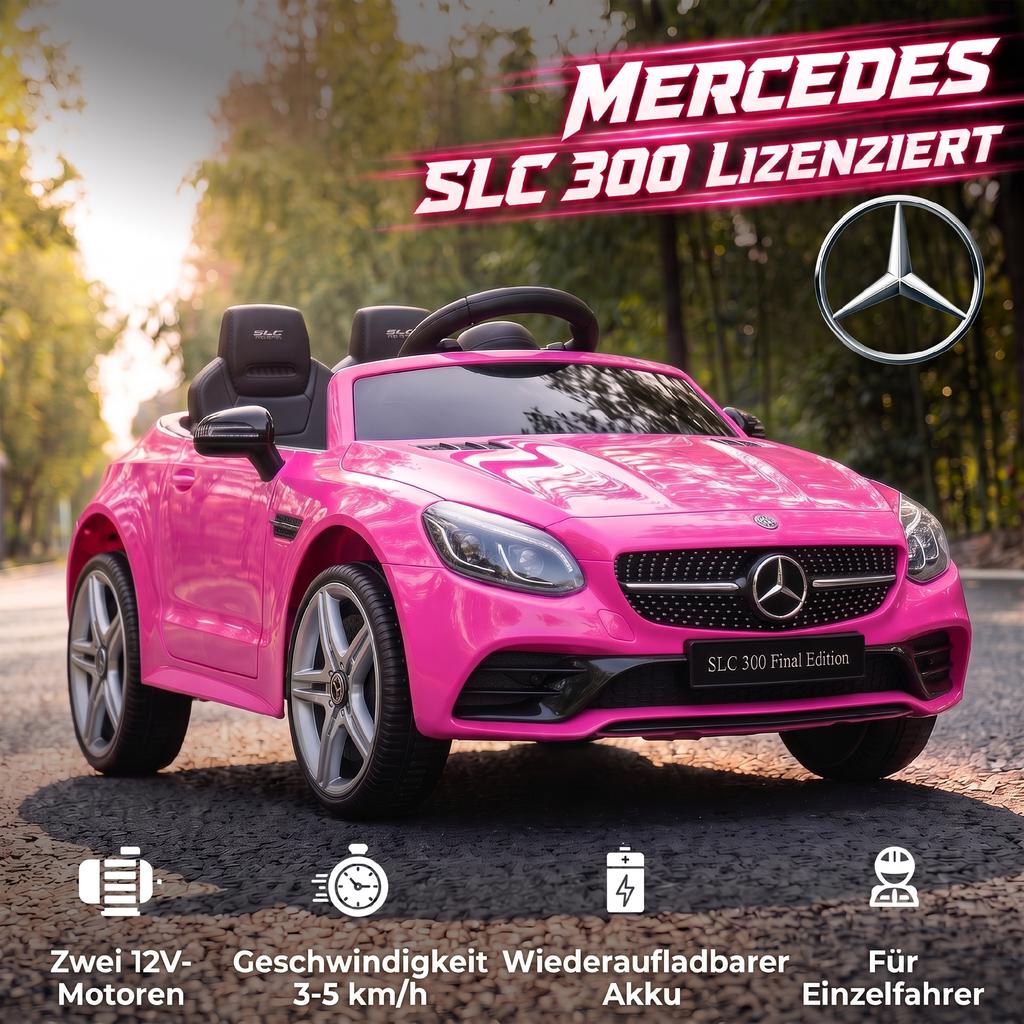 Kids' Electric Car, with LED Headlights, Safety Belt, Horn, Music, 3 to 5 km/h, Pink, 107 x 62.5 x 44cm