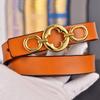 Fashion Leather 2.5cm Width Women's Belt Vintage Metal Oval Buckle Waistband Belts for Pants Jeans Luxury Designer Belt