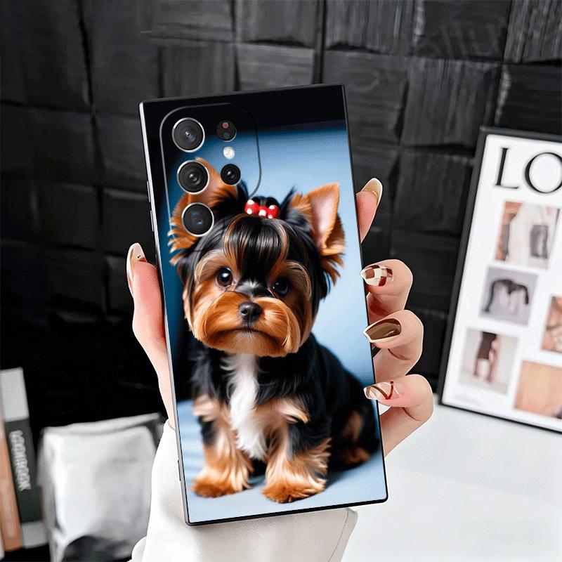 Йоркширский терьер Собака Мягкий чехол для телефона для Samsung Galaxy S26 S25 Edge S24 Ultra S23 Plus S22 S21 FE S20 Черная задняя крышка