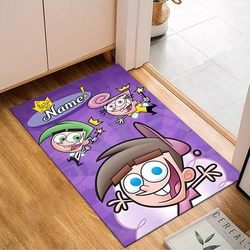 Custom Name Friendship Adventures OddParents Rug for Living Room, Game Rooms, Office, Bedroom, Floor Mat Playful Design, fan gifts Christmas decor