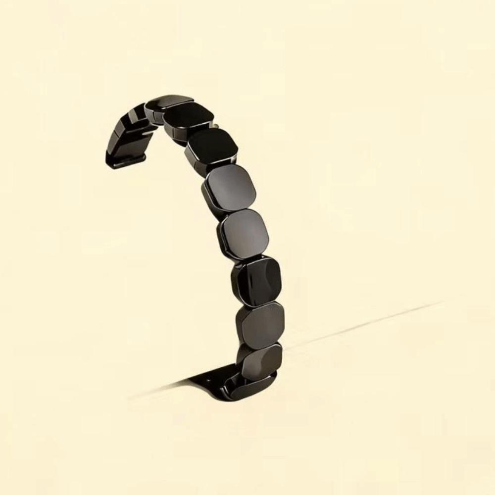 Elastic Black Gallstones Bracelet Jewelry Men Bangle Trendy Square Bead Wristband Vacation