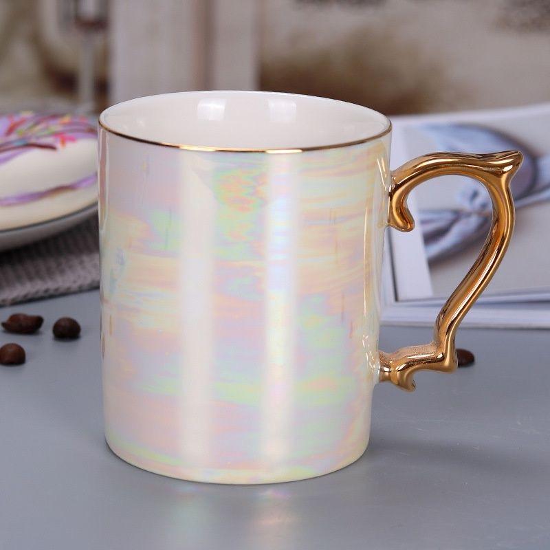 Creative Colorful Personalized Gold Tracing Cup Ceramic Mug Water Cup Milk Cup Breakfast Cup